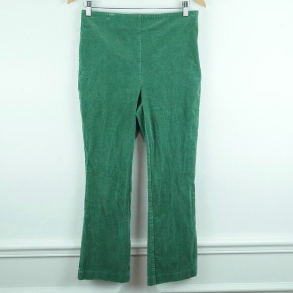 Tuckernuck Ashford Pants Large Green Corduroy High Rise Crop Preppy Retro - Picture 1 of 7